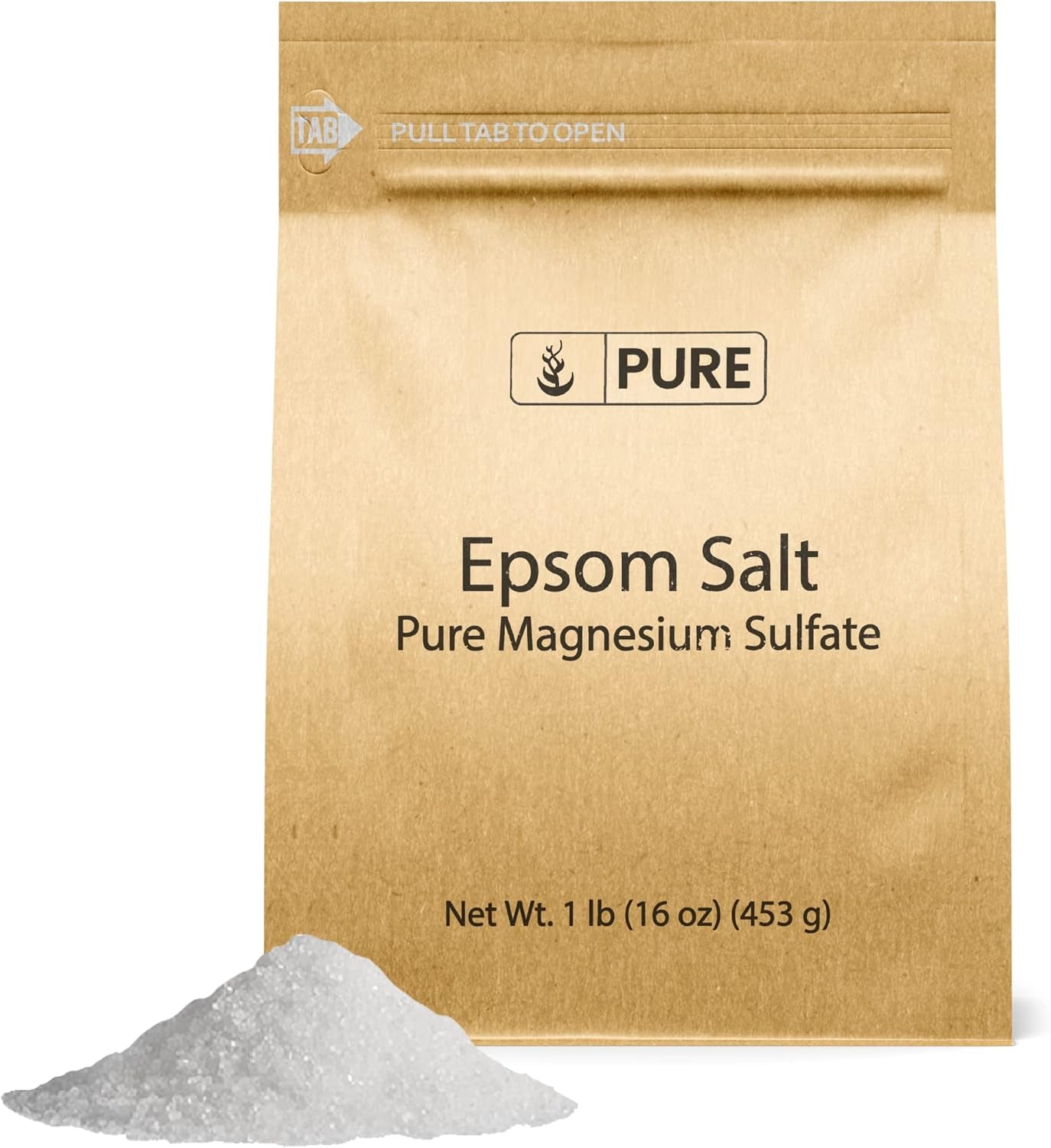 Epsom Salt Pure Magnesium Sulfate, Food Grade, Soaking Solution (1 Pound)