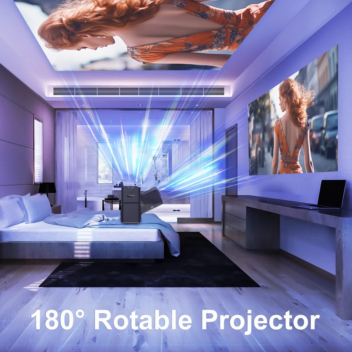 Upgrade Your Home Theater Experience with the 4K Android 11 Projector - Native 1080P, 390 ANSI, Dual WiFi 6, and Bluetooth 5.0!