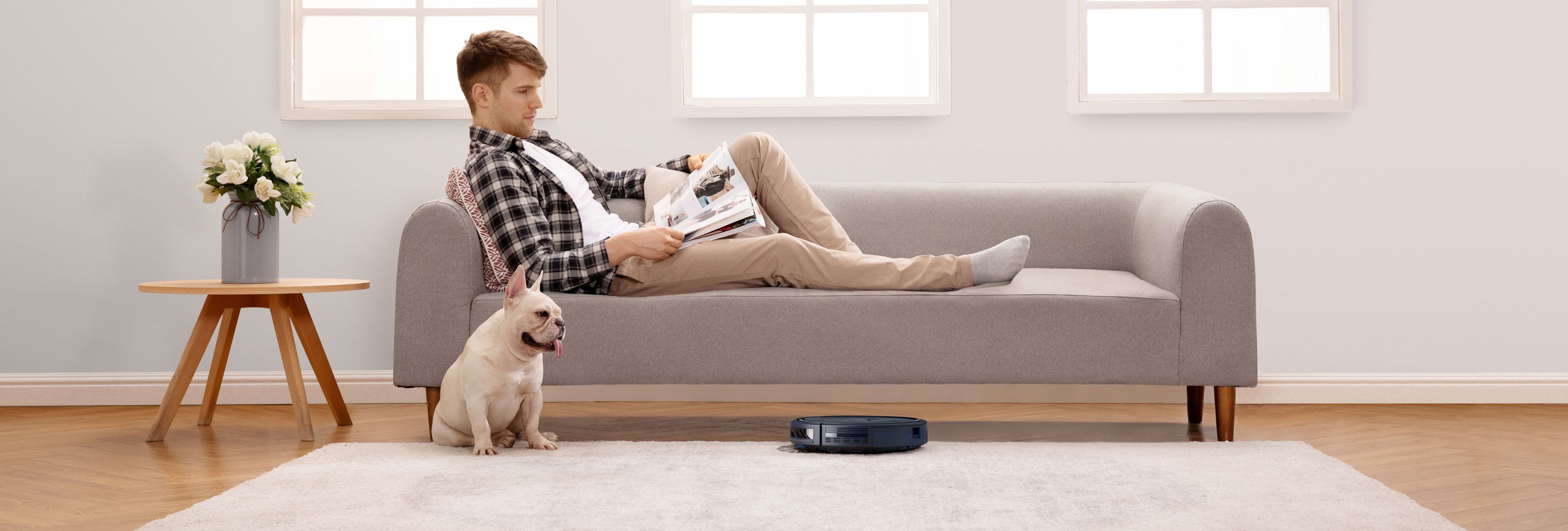Robovac 25C Wifi Robot Vacuum – 1500 PA Smart Pet-Hair Cleaning for Hard Floors & Carpets, App + Alexa/Google Voice Control, Slim Design, Smart Suction